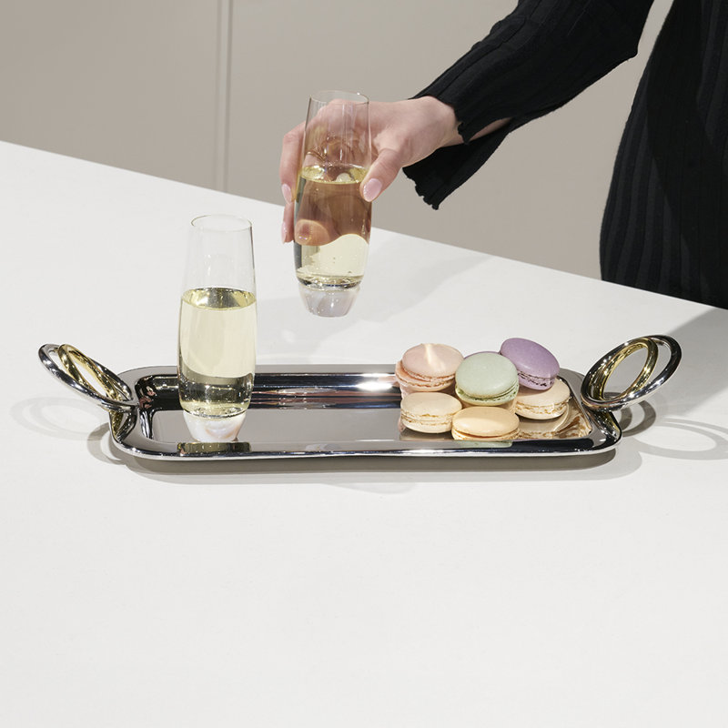 Ring Stainless Steel Tray, 2.5" H x 6.5" W x 17" D