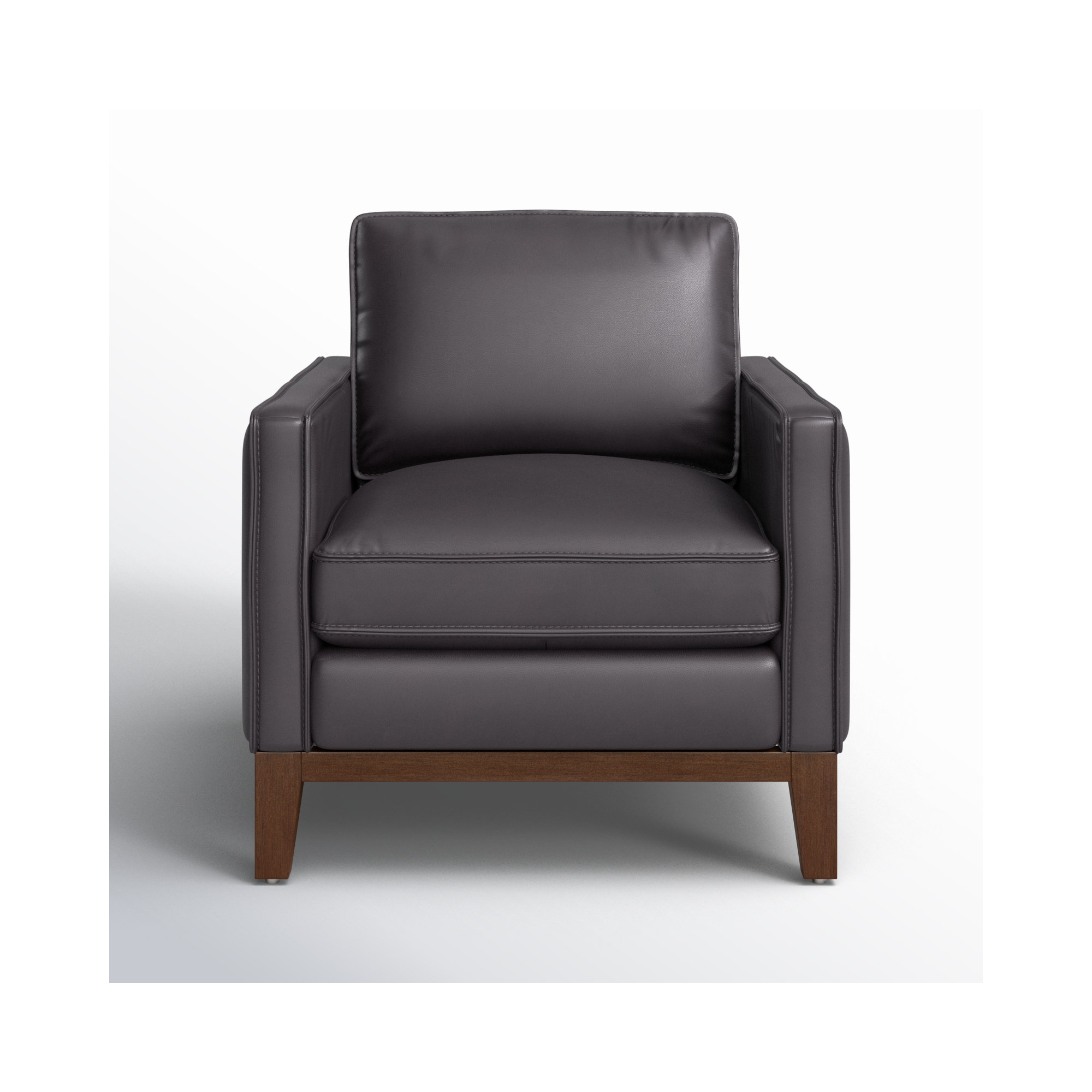 Cascades Leather Armchair, Gravel Genuine Leather