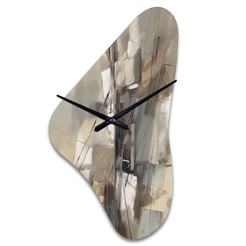 Horloge murale abstraite à formes abstraites I - Boomerang, Grand