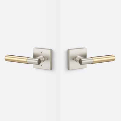 Rosette de protection carrée Aspra, poignée noyer