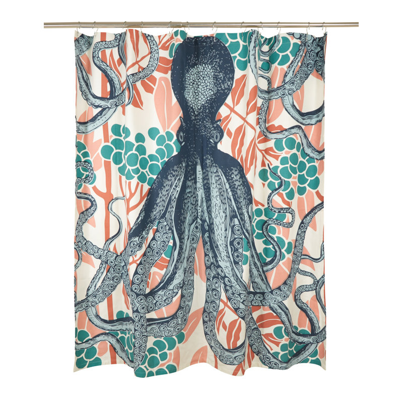 Rideau de douche simple Octopus