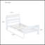 Lit simple avec tête et pied de lit, lit en bois d'hévéa, blanc