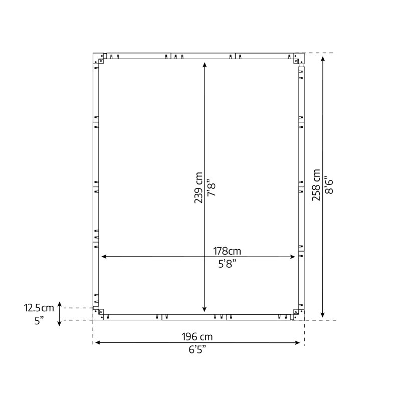 Canopia By Palram Plastic Foundation Kit, 196cm W x 258cm L