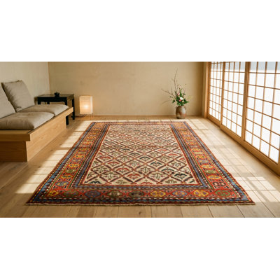 Tapis ivoire antique de style Kazak