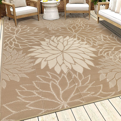 Waterproof Reversible Plastic Outdoor Rug Yard Seaside Camping Large Mat
