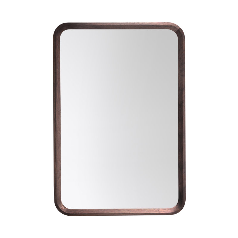 Miroir plat Aliyani, Noyer foncé, 35,5 po x 23,5 po