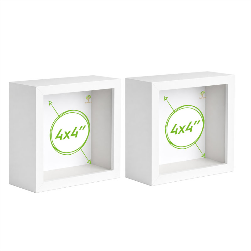 Nicola Spring - 3D Deep Box Photo Frames, White,  11cm H x 11cm W x 6cm D