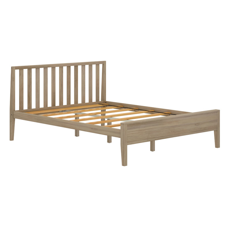 Brubaker Solid Wood Slat Bed, Full / Double, Blonde