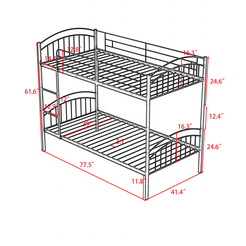 Grateron Twin over Twin Standard Bunk Bed by Isabelle & Max, White