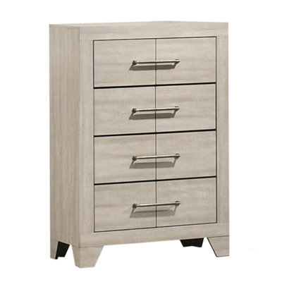 Commode 4 tiroirs Deegan Classic en chêne gris rustique