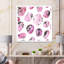 «Pink and Black Organic Shapes on White», impression sur toile-66810192-66810193