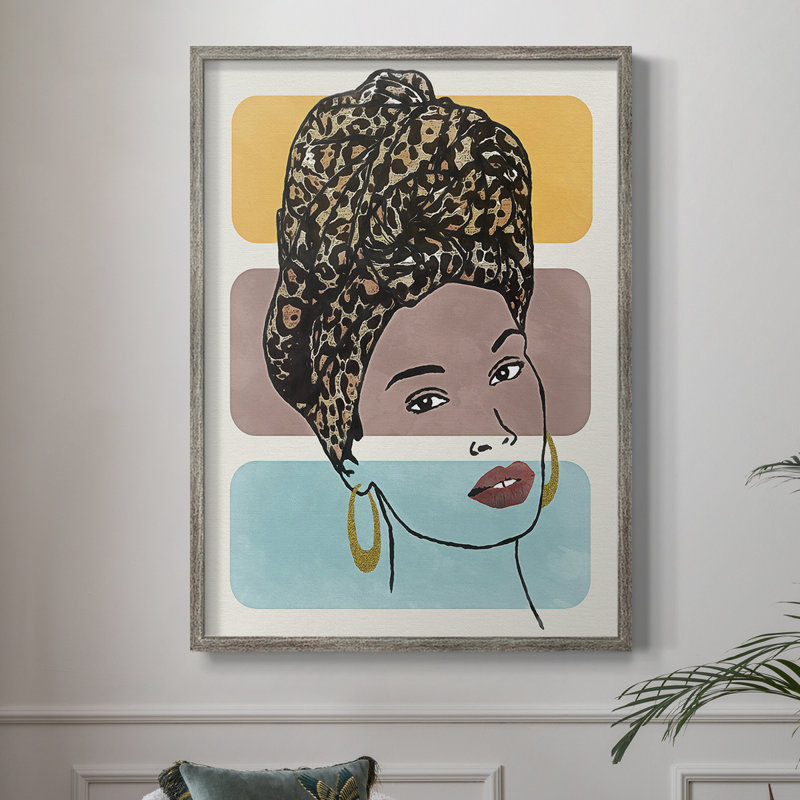 Head Wrap I, reproduction encadrée - bois massif, H 21 po x l 17 po
