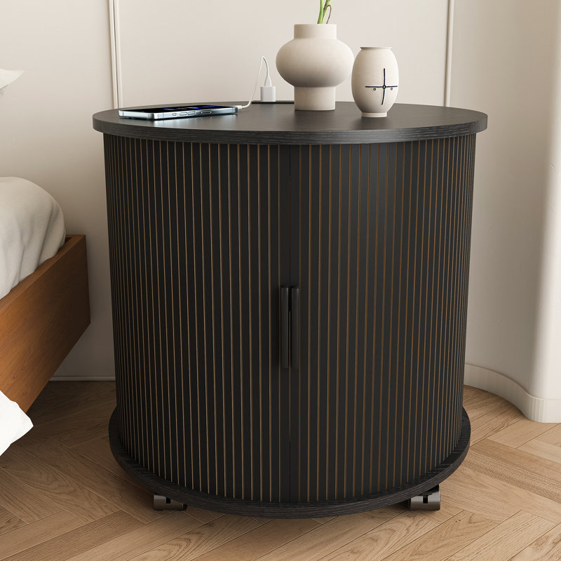 60 cm W Bedside Table, Black