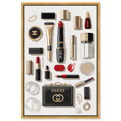 Luxury Makeup Collection II Canvas Trendy Fashion Print by Art Remedy