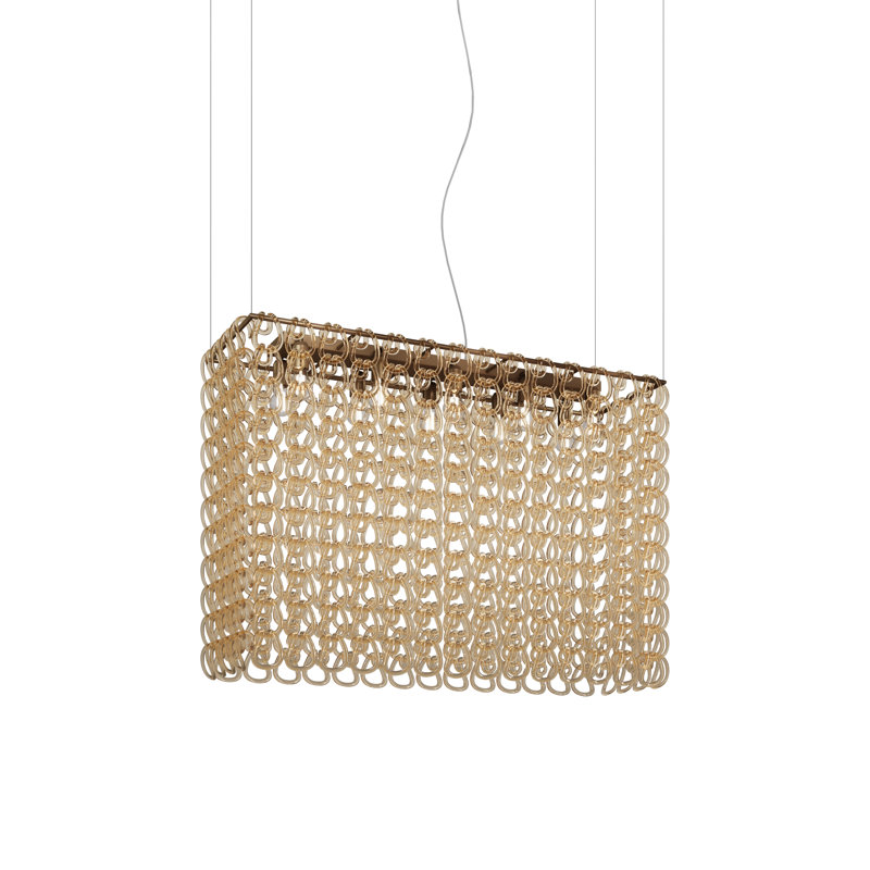 Giogali 10 - Light Pendant, 110" H x 47" W x 16" D, Crystal Amber, Matte Bronze