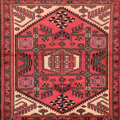 Tapis traditionnel rouge / beige