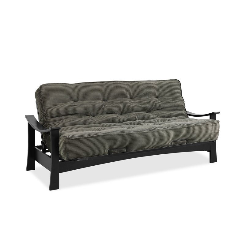 Futon et matelas Mcavoy, Velours côtelé couleur sauge
