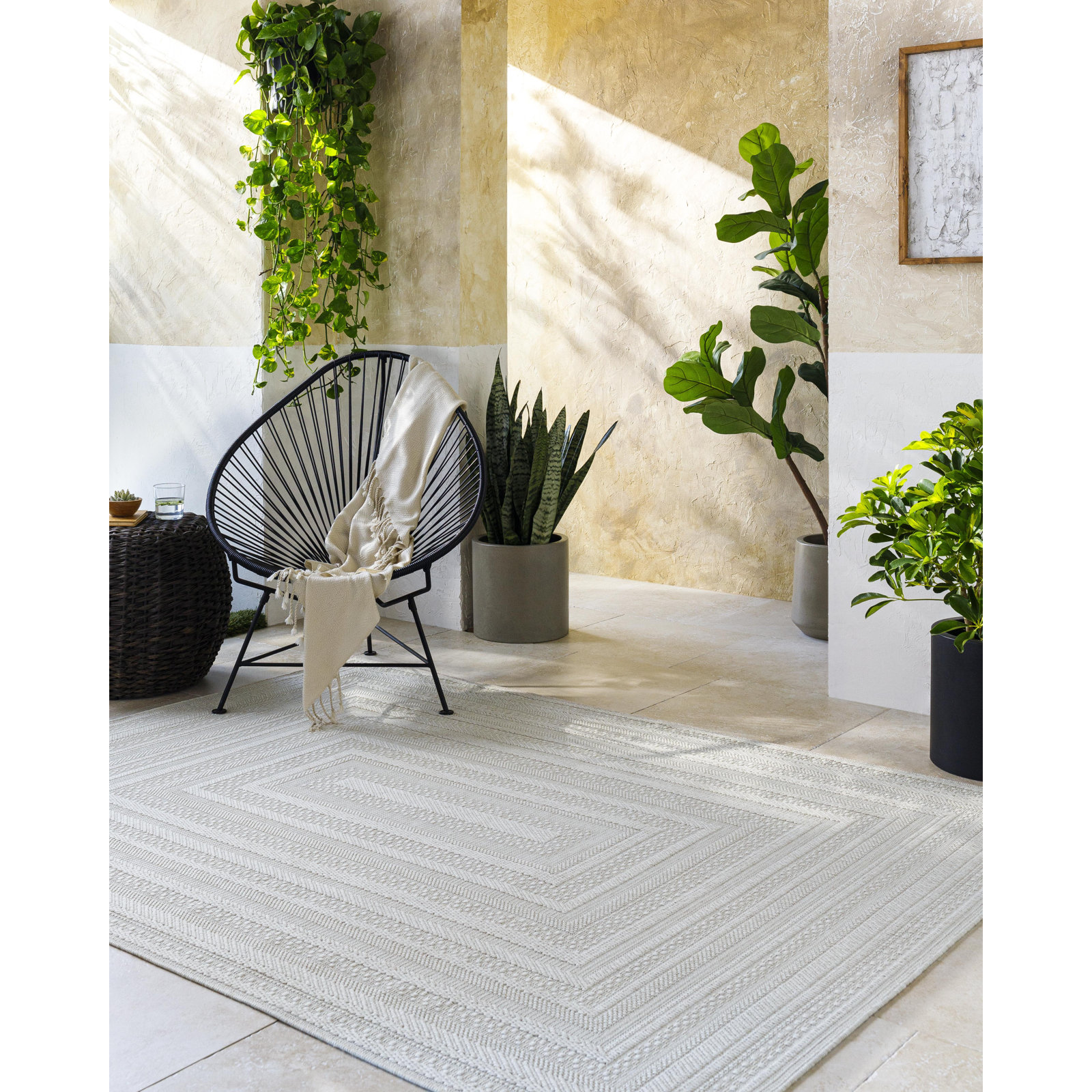 Winn Gray Area Rug, Rectangle 7'10" x 10'