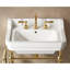 Céramique de salle de bain Basin 23 po avec 3 trous pré-percés, sans armoire et robinet, blanc