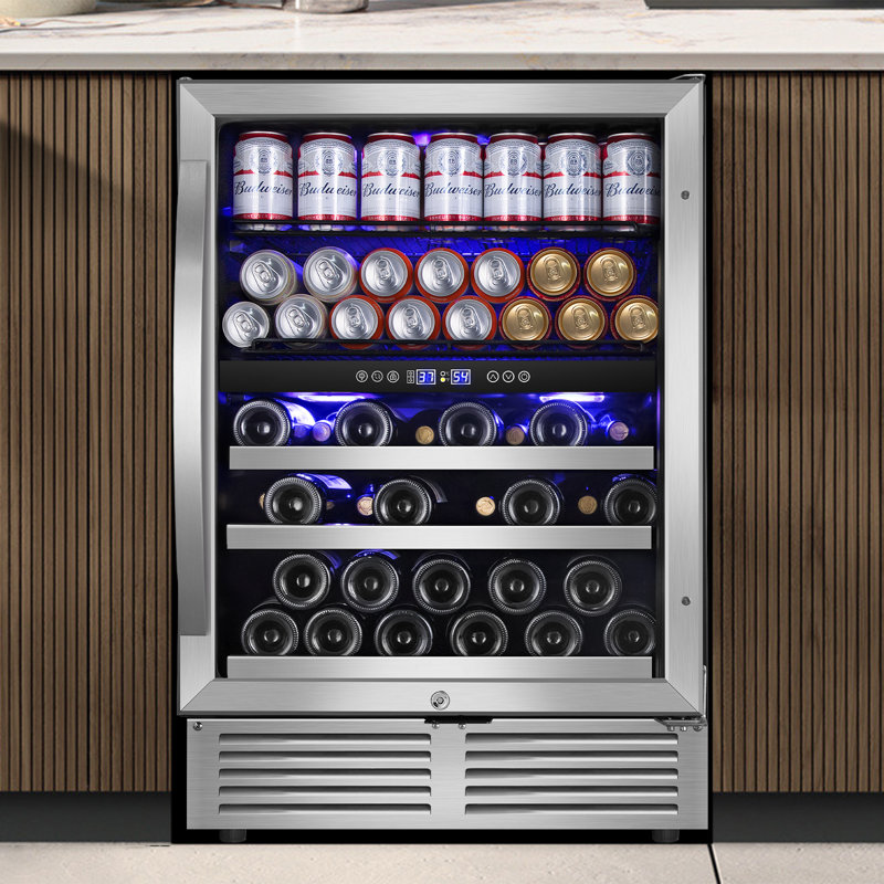 Tittla 24" Stainless Steel Dual Zone Wine and Beverage Cooler