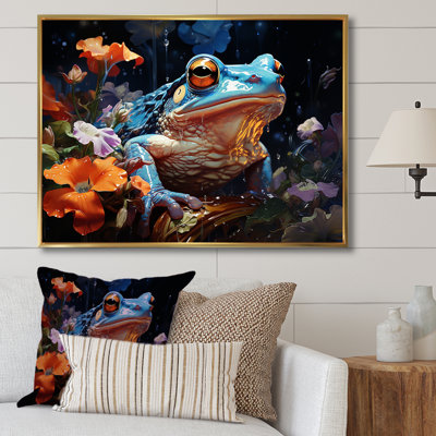 " Blue Frog On Glass Effect "