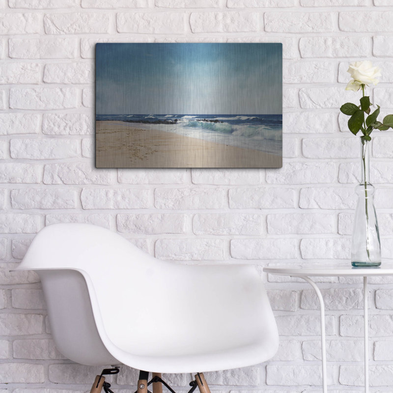  «Atlantic Waves» par Dirk Wustenhagen, art mural en métal, 24 po x 16 po