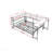 Corner Bed Frame Full Size With Bookcase And 2 Underbed Storage Drawers, Modern Full Bed With Led Light And Charging Station, Modern Daybed ,Left And Right Interchangeable, Grey-1268821110