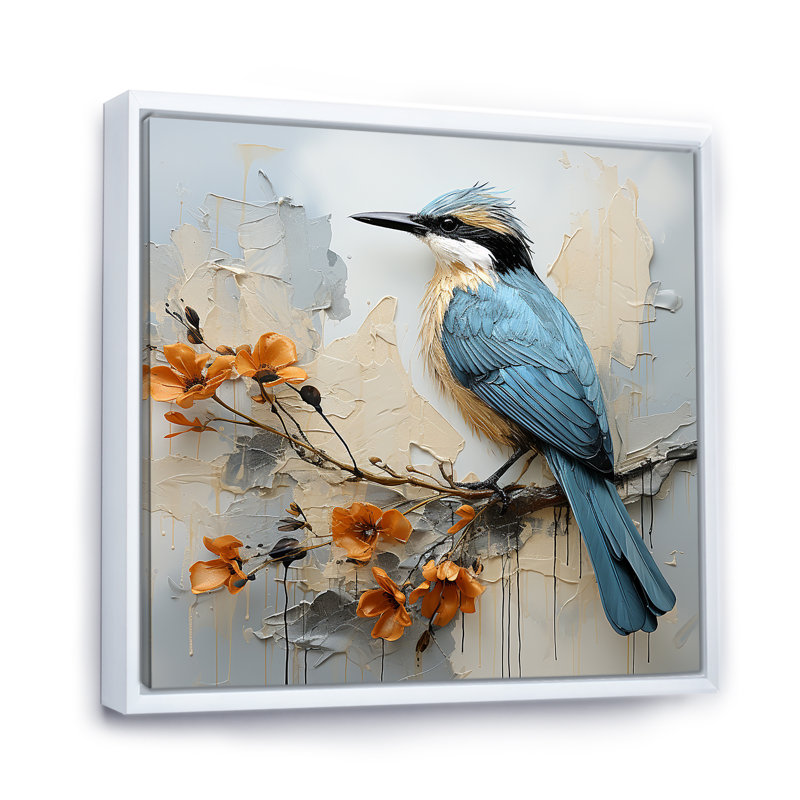 Blue Bird Minimalisme Fleurs II, reproduction d'art sur toile, H 36 po x l 36 po x P 1,5 po, Blanc