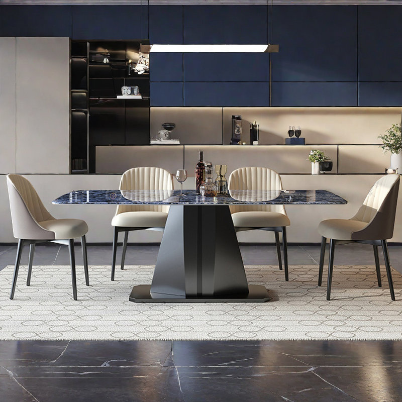 Luxurious Super Crystal Stone Dining Table Set, 5