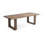 Table de salle à manger rectangulaire en bois massif Nut-Brown-179031906