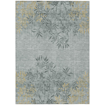 Deivids Washable Floral Indoor / Outdoor Rug