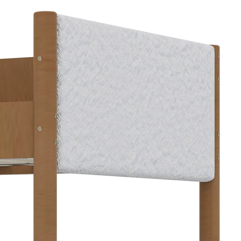 Kimmberly Twin Size Upholstered Loft Bed With Desk