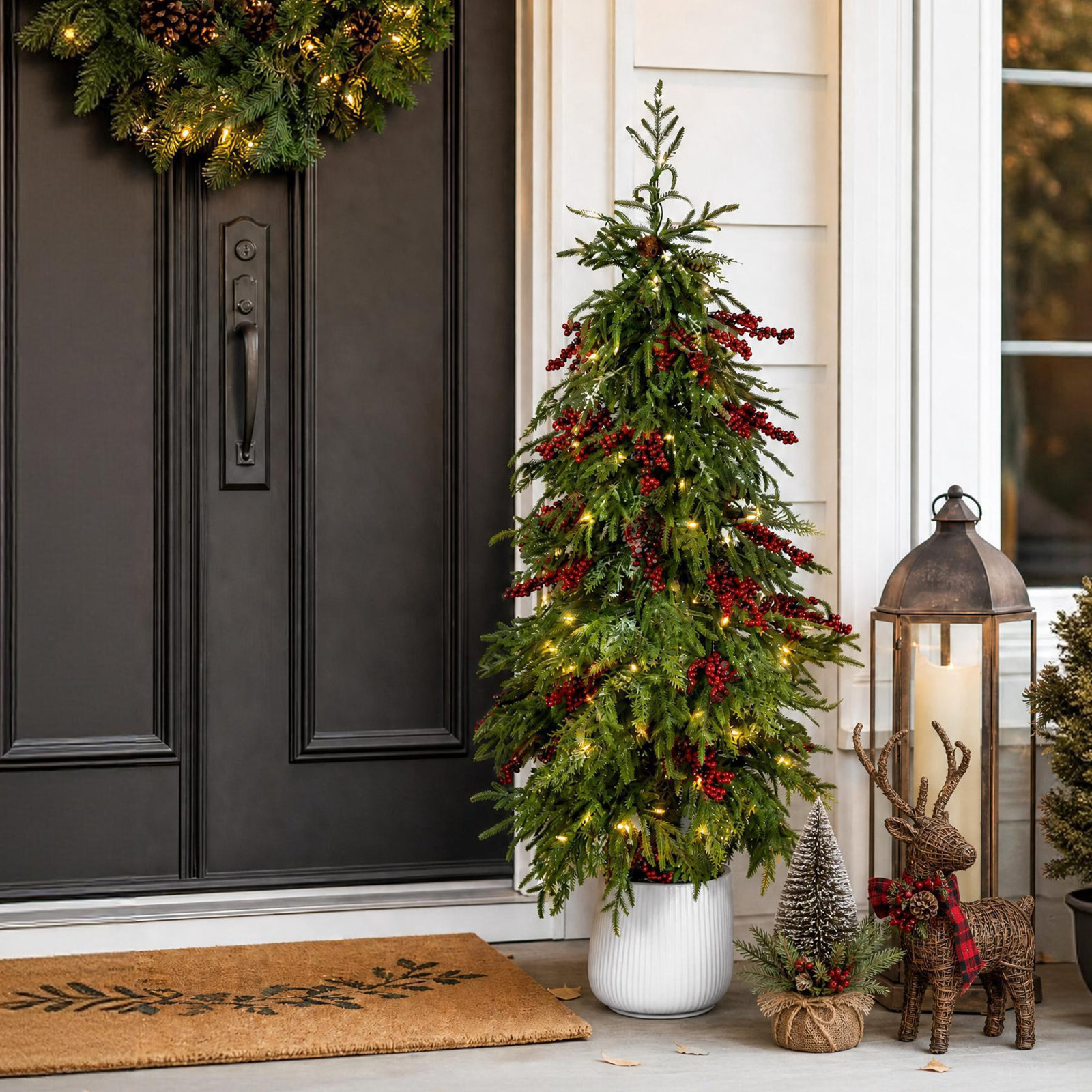 White Frosted 4.5' Pre-Lit Pine Christmas Tree