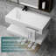 Lavabo de salle de bain mural en résine 32 po avec conception double couche réglable-116480832