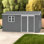12x10 FT Outdoor Storage Shed with Lockable Doors and Floor Frame
