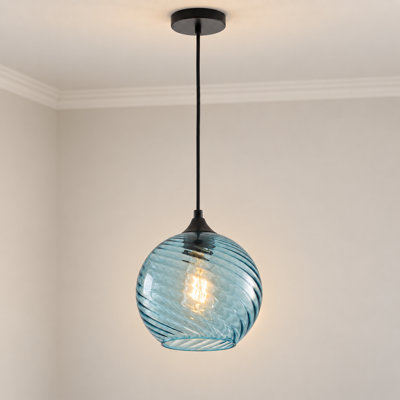 1-Light Dimmable Kitchen Island Glass Pendant Light