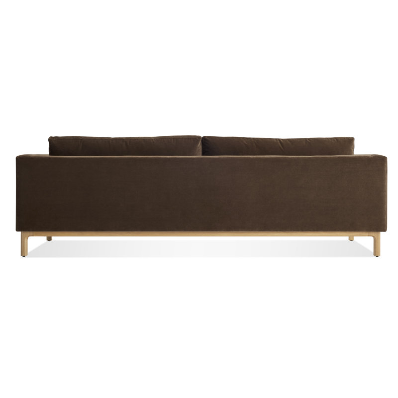 Guide Sofa, 31" H x 96" W x 36" D, White Oak, Coffee Velvet Polyester Blend