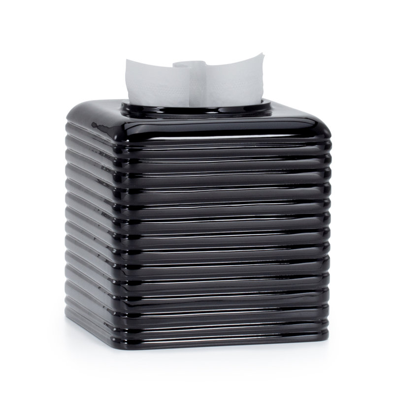 Riga Tissue Box Cover, Black