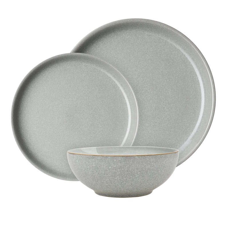 Elements Light Grey Coupe 12Pc Tableware Set, Gray
