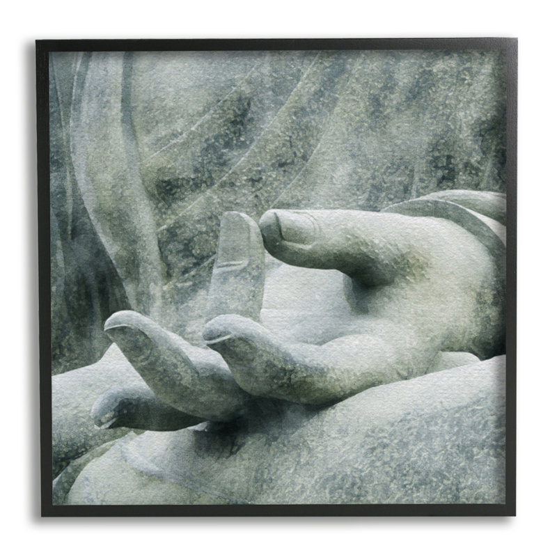 «Buddha Meditation Hands on Wood» par LSR Design Studio, impression, H 24 po x l 24 po x P 1,5 po