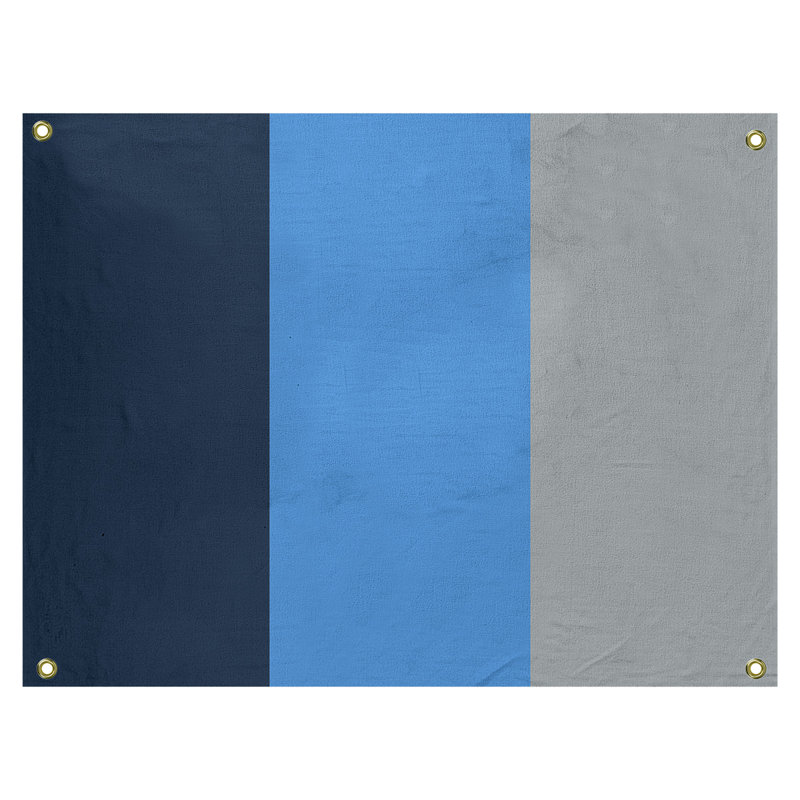Tapisserie tennessee en polyester, H 26 po x l 36 po, Bleu marine / bleu / argent