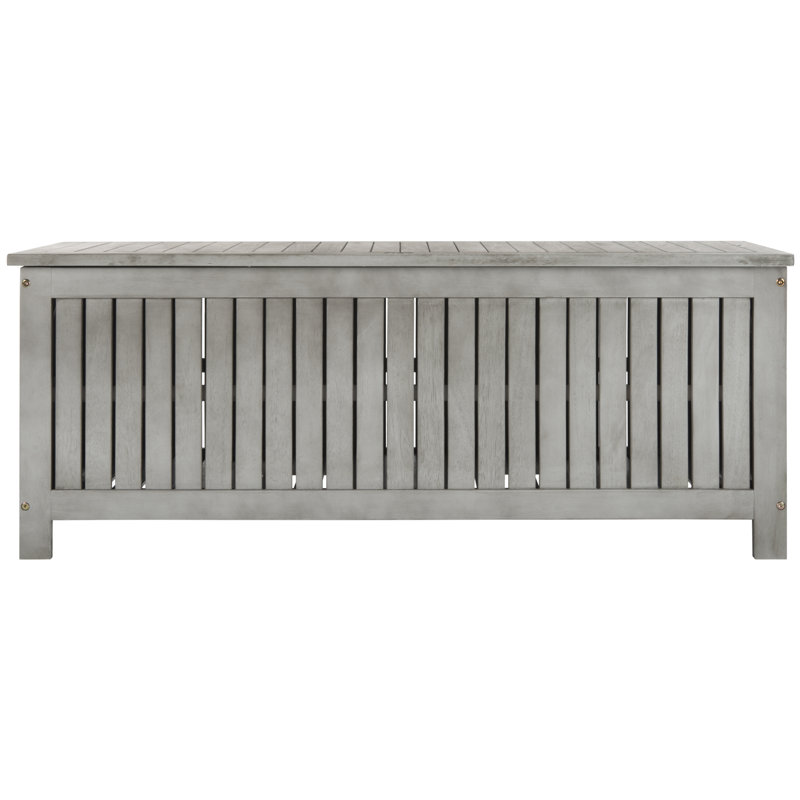 Safavieh Abri 47.6'' W Water Resistant Solid Wood Eucalyptus Deck Box, Gray Wash