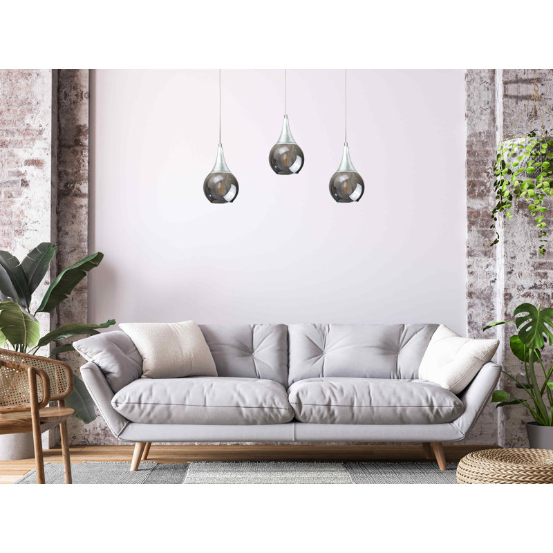 Crespin 3 - Light Kitchen Island Pendant, Grey, Silver