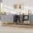 47.2"Fluted Sideboard with Storage Cabinet,Modern Kitchen Sideboard with Adjustable Shelves,Media Console Buffet Cabinet-620305786