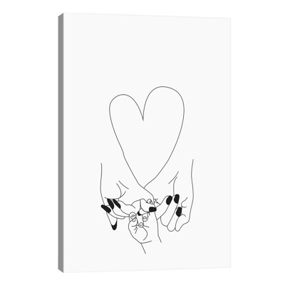 Pinky Promise, Her & Baby & Her - Wrapped Canvas Print