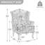 Fauteuil d'appoint à oreilles en chenille orange avec accoudoirs roulés et pieds en bois massif Duward (ensemble de 2)-616056082