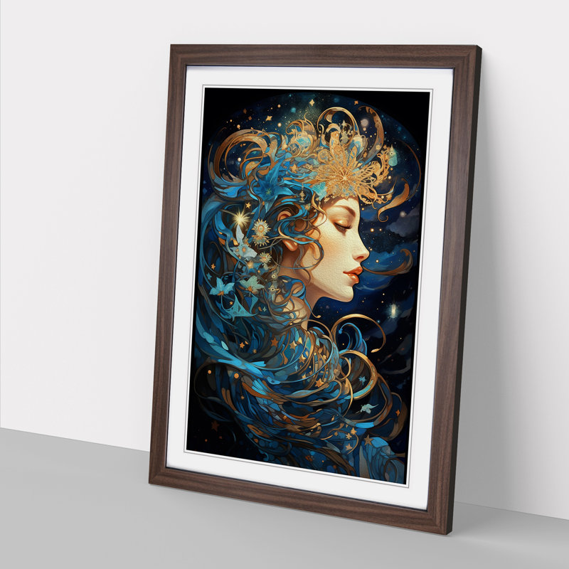 Single Picture Frame Print on Wood, Walnut Framed, 64cm H x 46cm W