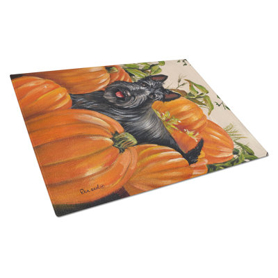 Caroline's Treasures Schnauzer Autumn Glass Cutting Board