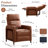  30.7" W Mid-Century Modern Recliner Chair in Faux Leather with Footrest-Brown-642562913