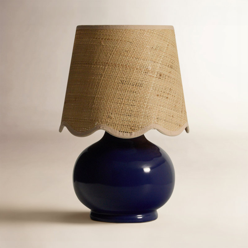 Lampe Momsen, H 13 po x l 8 po x P 8 po, Naturel, Navy